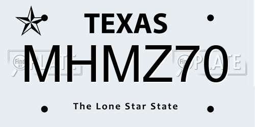 MHMZ70 Texas License Plate
