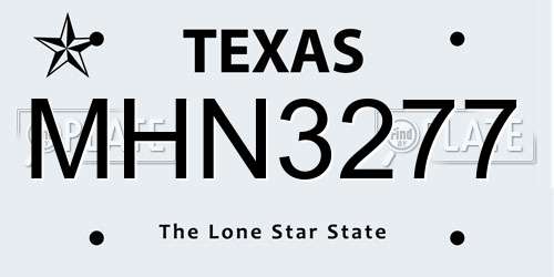 MHN3277 Texas License Plate