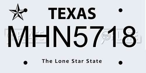 MHN5718 Texas License Plate
