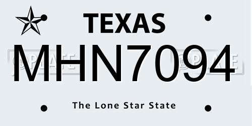MHN7094 Texas License Plate