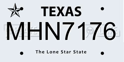 MHN7176 Texas License Plate