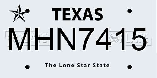 MHN7415 Texas License Plate