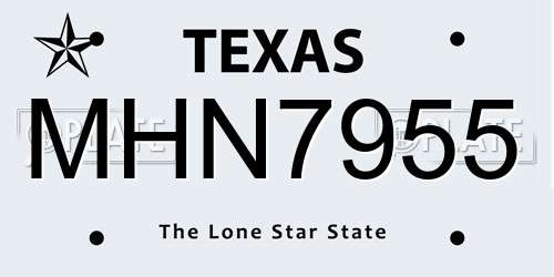 MHN7955 Texas License Plate