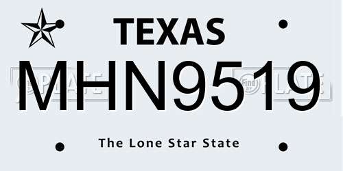 MHN9519 Texas License Plate