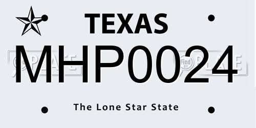 MHP0024 Texas License Plate