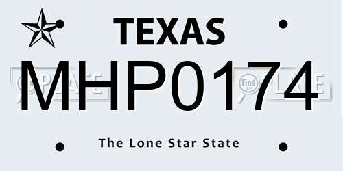 MHP0174 Texas License Plate