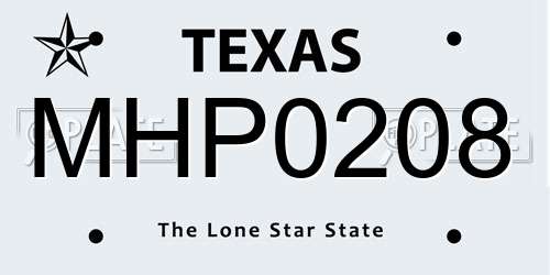 MHP0208 Texas License Plate