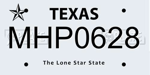 MHP0628 Texas License Plate
