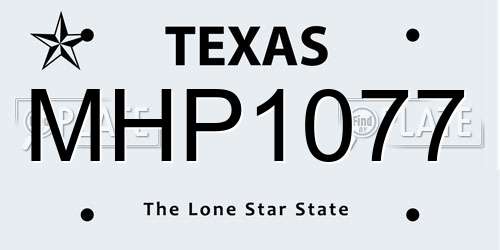MHP1077 Texas License Plate