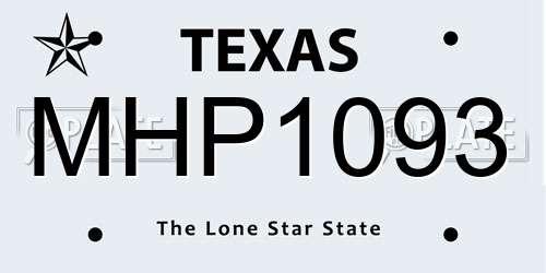 MHP1093 Texas License Plate