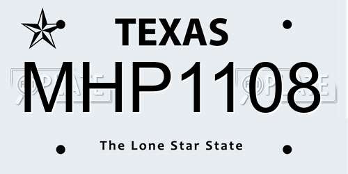 MHP1108 Texas License Plate