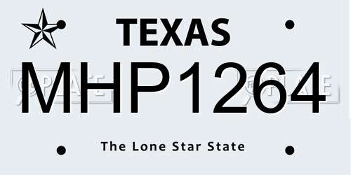 MHP1264 Texas License Plate