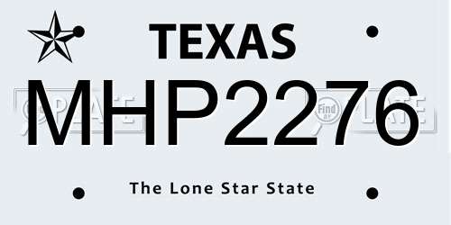 MHP2276 Texas License Plate