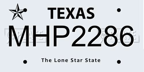 MHP2286 Texas License Plate