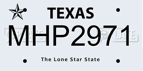 MHP2971 Texas License Plate