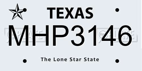 MHP3146 Texas License Plate