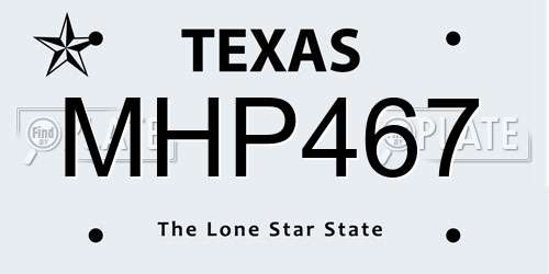 MHP467 Texas License Plate