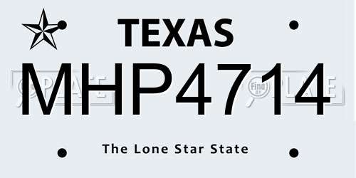 MHP4714 Texas License Plate