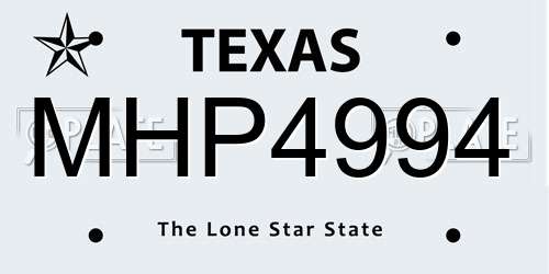 MHP4994 Texas License Plate