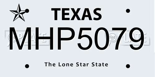MHP5079 Texas License Plate