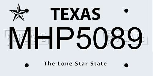 MHP5089 Texas License Plate