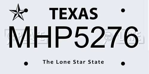 MHP5276 Texas License Plate