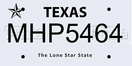 MHP5464 Texas License Plate