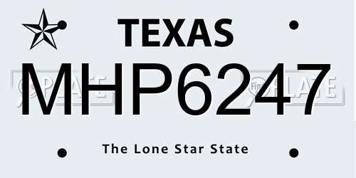 MHP6247 Texas License Plate