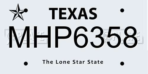 MHP6358 Texas License Plate