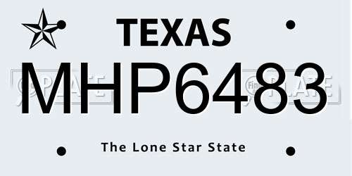 MHP6483 Texas License Plate