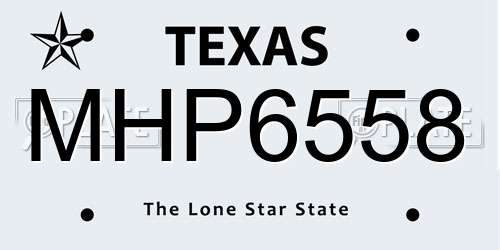 MHP6558 Texas License Plate