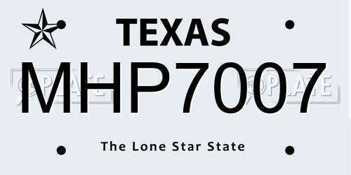 MHP7007 Texas License Plate