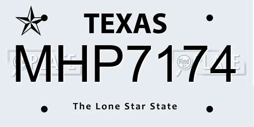 MHP7174 Texas License Plate