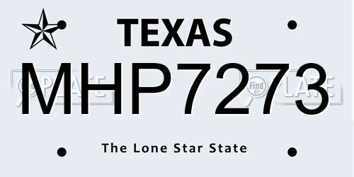 MHP7273 Texas License Plate