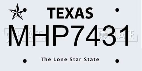 MHP7431 Texas License Plate