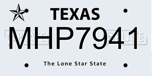 MHP7941 Texas License Plate