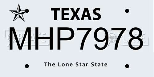 MHP7978 Texas License Plate