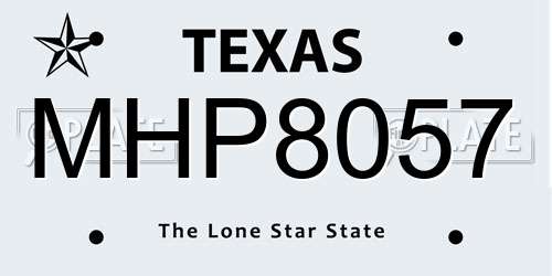 MHP8057 Texas License Plate