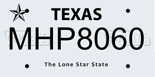 MHP8060 Texas License Plate