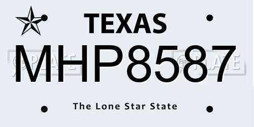 MHP8587 Texas License Plate