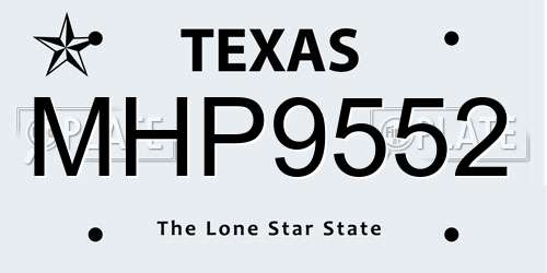 MHP9552 Texas License Plate