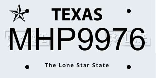 MHP9976 Texas License Plate
