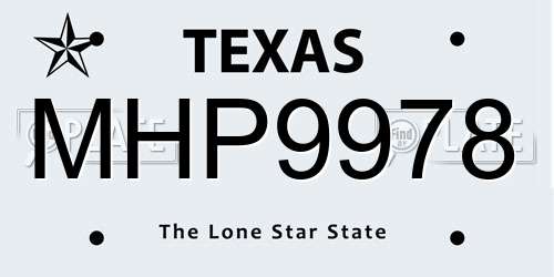 MHP9978 Texas License Plate