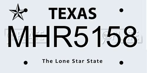 MHR5158 Texas License Plate
