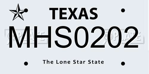 MHS0202 Texas License Plate