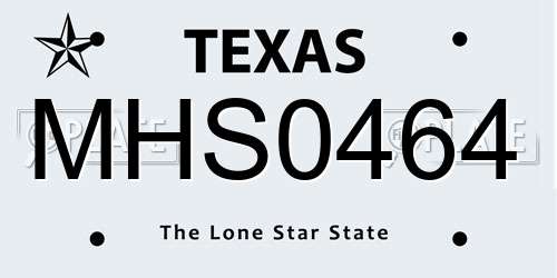 MHS0464 Texas License Plate