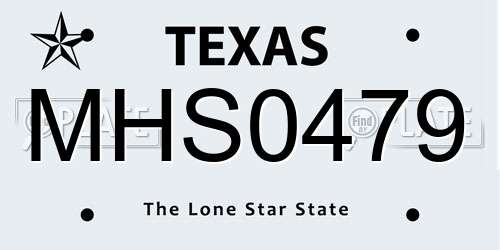 MHS0479 Texas License Plate