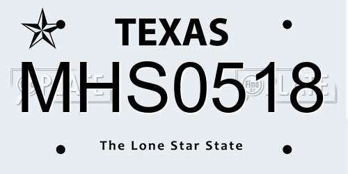 MHS0518 Texas License Plate