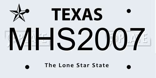 MHS2007 Texas License Plate