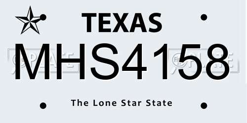 MHS4158 Texas License Plate